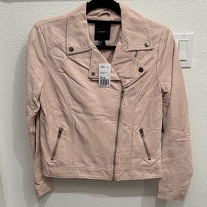 Blush Pink Faux Leather Moto Jacket – Forever 21